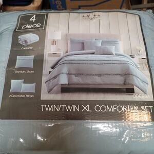 Hallmart Collectible Amalina 4-Pc Comforter Set Twin/ Twin XL ODESSA Blue